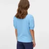 T-shirt med almindelig pasform, rund hals og ballonærmer