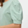 T-shirt med almindelig pasform, rund hals og ballonærmer