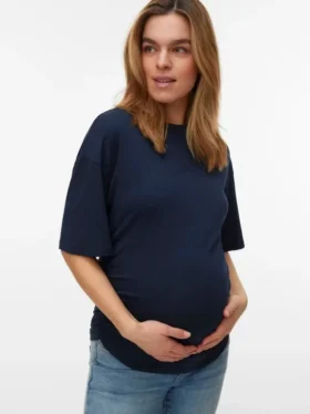 T-shirt med rund hals og almindelig pasform
