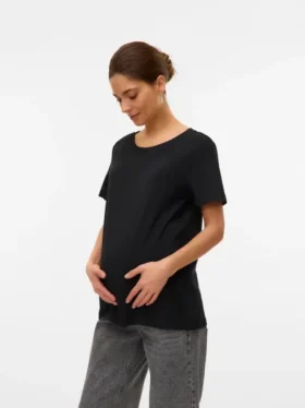 T-shirt med rund hals og almindelig pasform