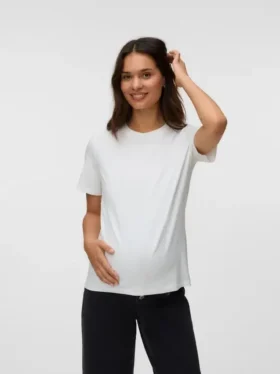 T-shirt med rund hals og almindelig pasform