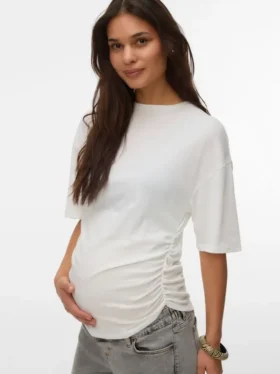 T-shirt med rund hals og almindelig pasform