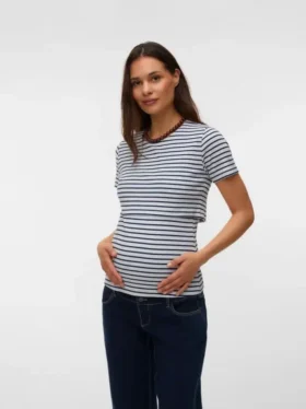 T-shirt med rund hals og almindelig pasform