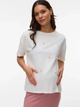 T-shirt med rund hals og almindelig pasform