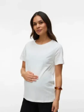 T-shirt med rund hals og almindelig pasform