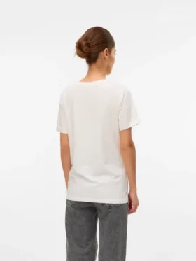 T-shirt med rund hals og almindelig pasform