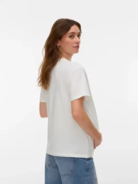 T-shirt med rund hals og almindelig pasform