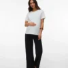 T-shirt med rund hals og almindelig pasform