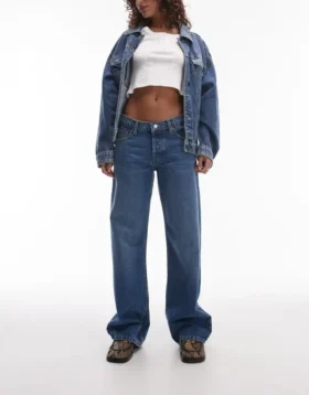 Topshop jeans med lav talje og brede ben
