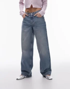 Topshop jeans med lav talje og løs pasform