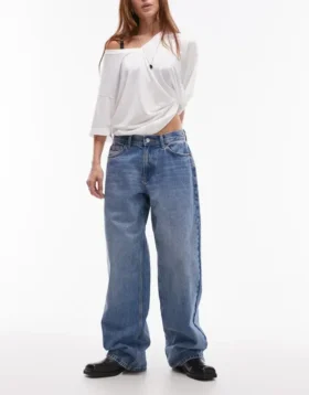Topshop jeans med lav talje og løs pasform