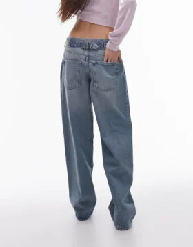Topshop jeans med lav talje og løs pasform