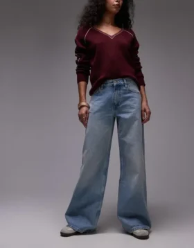 Topshop jeans med mellemhøj talje og brede ben