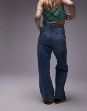 Topshop jeans med mellemhøj talje og løs pasform
