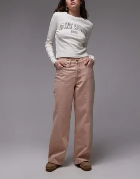 Topshop jeans med mellemhøj talje og løs pasform