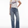 Topshop Mid Rise Straight Fit Jeans