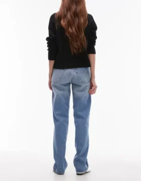 Topshop Mid Rise Straight Fit Jeans