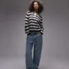 Topshop strikket letvægts-polo med striber