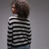 Topshop strikket letvægts-polo med striber