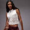 Topshop strikket Stitchy-tanktop med bølget kant