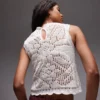 Topshop strikket Stitchy-tanktop med bølget kant