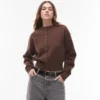 Topshop strikket, tætsiddende cardigan med taljekant