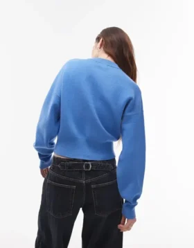 Topshop strikket, tætsiddende cardigan med taljekant
