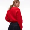 Topshop strikket, tætsiddende cardigan med taljekant