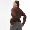 Topshop strikket, tætsiddende cardigan med taljekant