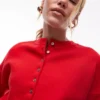 Topshop strikket, tætsiddende cardigan med taljekant