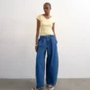 Tsbelle Mid Rise Barrel Fit-Jeans