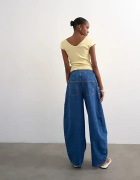 Tsbelle Mid Rise Barrel Fit-Jeans