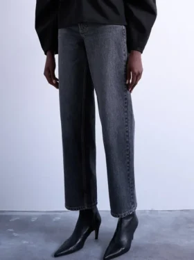 Tscinch jeans med lav talje og bred benvidde