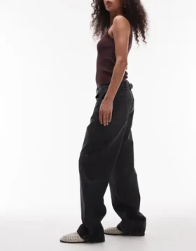 Tscinch jeans med lav talje og bred benvidde