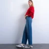 Tscinch jeans med lav talje og bred benvidde