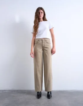 Tscinch jeans med lav talje og bred benvidde