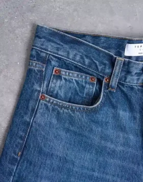 Tscinch jeans med lav talje og bred benvidde