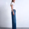 Tscinch jeans med lav talje og bred benvidde