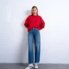 Tscinch jeans med lav talje og bred benvidde
