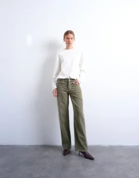 Tsember jeans med lav talje og almindelig pasform