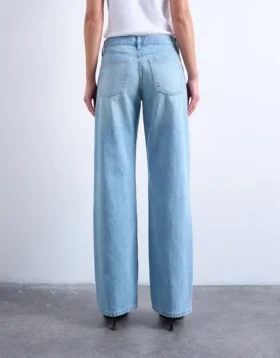 Tsember-jeans med lav talje og brede ben