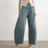 Tsemma High Rise Barrel Fit Jeans