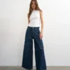Tseva-jeans med mellemhøj talje og vid benvidde