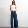 Tseva-jeans med mellemhøj talje og vid benvidde