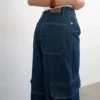 Tseva-jeans med mellemhøj talje og vid benvidde