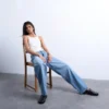 Tslowrie jeans med lav talje og løs pasform