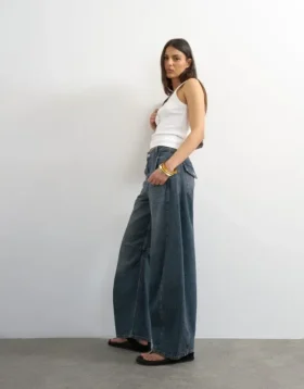 Tsvea High Rise Barrel Fit-Jeans