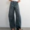 Tsvea High Rise Barrel Fit-Jeans