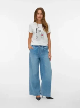 Vmallison jeans med mellemhøj talje og bred benvidde