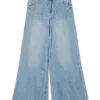 Vmannet jeans med mellemhøj talje og bred benvidde